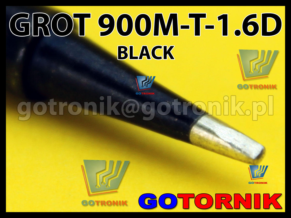 Grot 900M-T-1.6D płaski 1,6mm dłuto BLACK Zhaoxin 936a 936d 852D 898d 868 d Aoyue PT WEP Yihua
