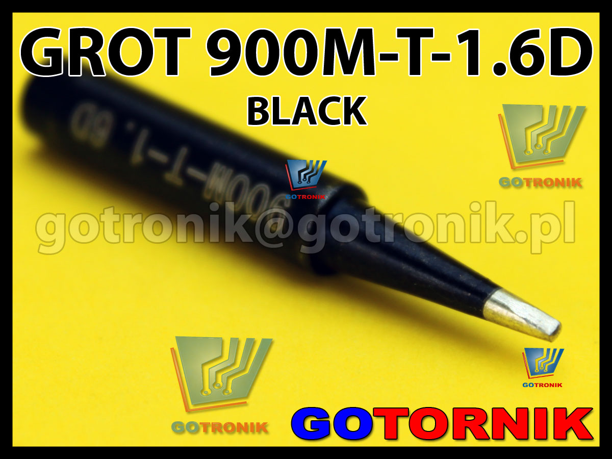 Grot 900M-T-1.6D płaski 1,6mm dłuto BLACK Zhaoxin 936a 936d 852D 898d 868 d Aoyue PT WEP Yihua
