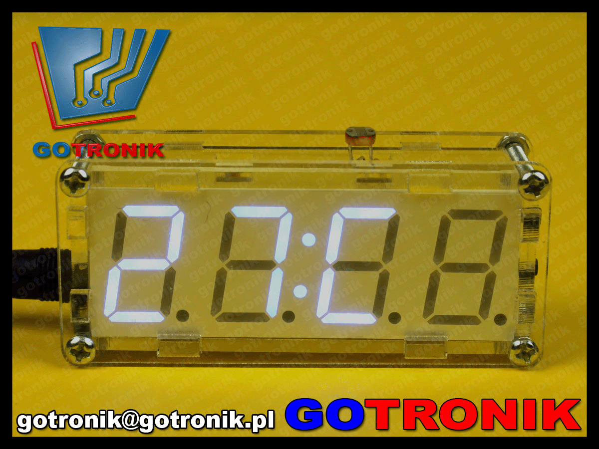 zegar LED z termometrem w przeźroczystej obudowie bte-135