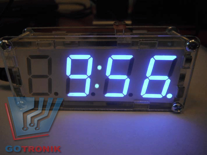 zegar LED z termometrem w przeźroczystej obudowie bte-135