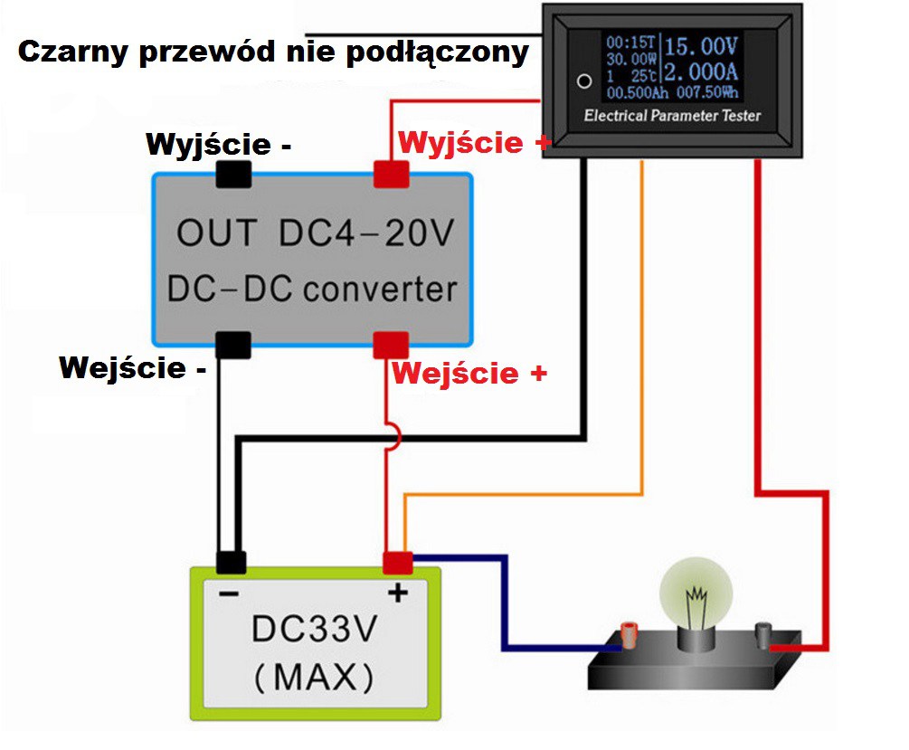 panelowy miernik OLED parametrów elektrycznych