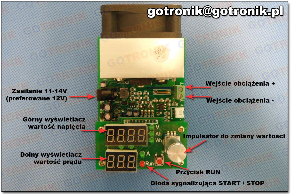 elektroniczne obciążenie Constant current electronic load Discharge 9.99A 60W 30V battery capacity tester