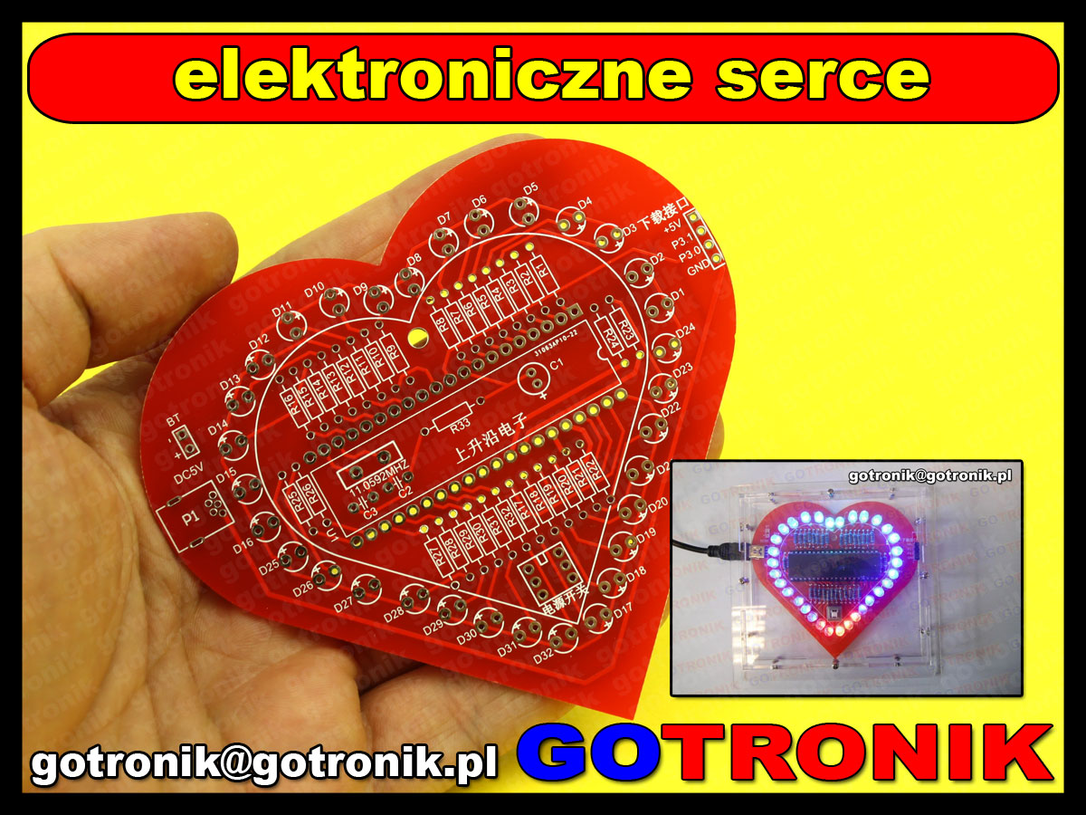BTE-183 elektroniczne serce LED efekt świetlny zestaw do samodzielnego ontazu kit DIY