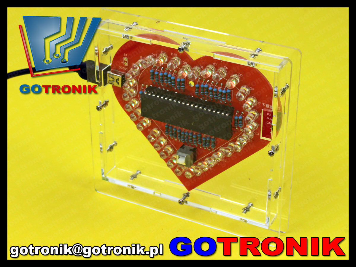 BTE-183 elektroniczne serce LED efekt świetlny zestaw do samodzielnego ontazu kit DIY
