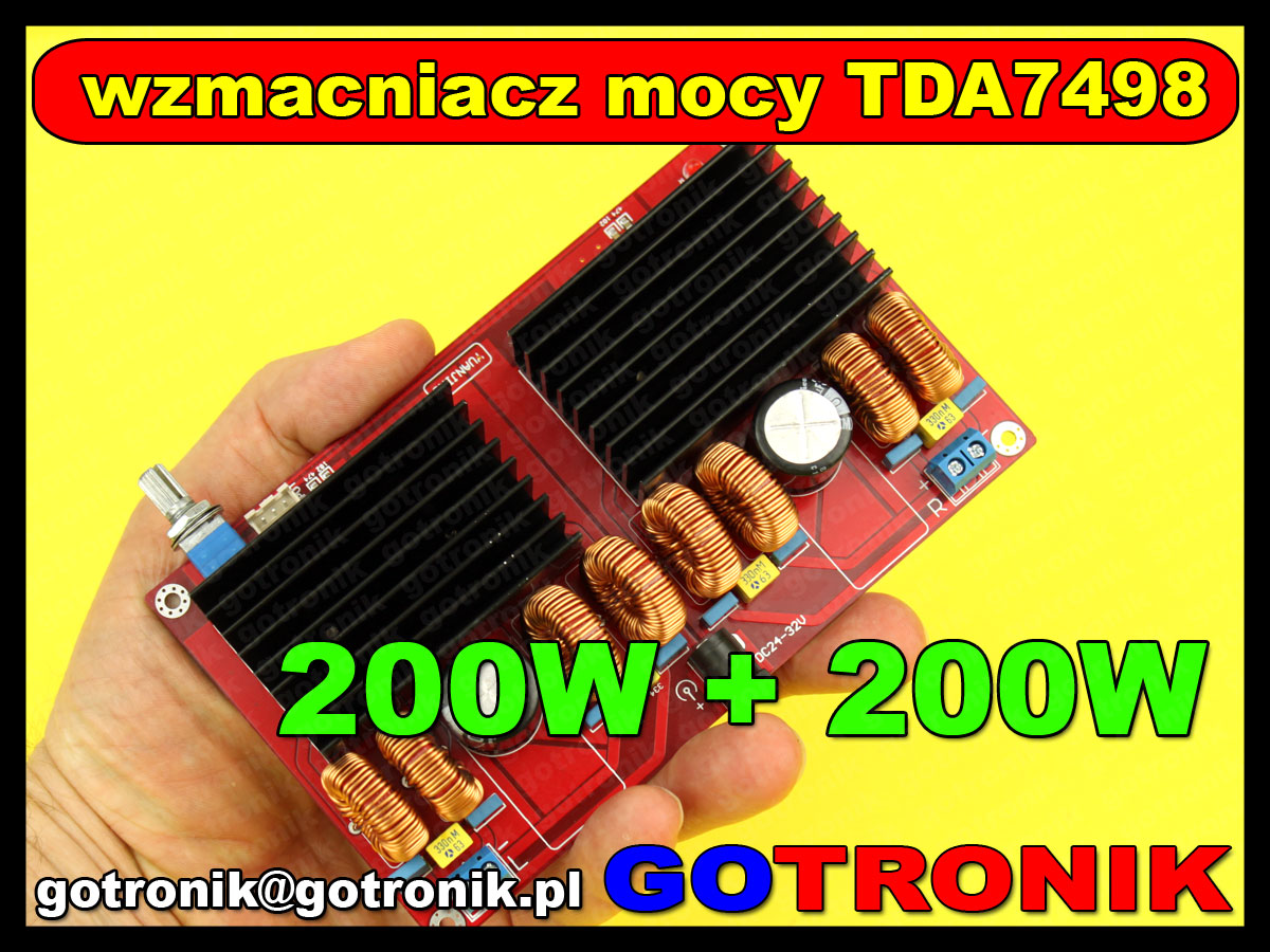 wzmacniacz mocy audio akustyczny 200W + 200W BTL TDA7498