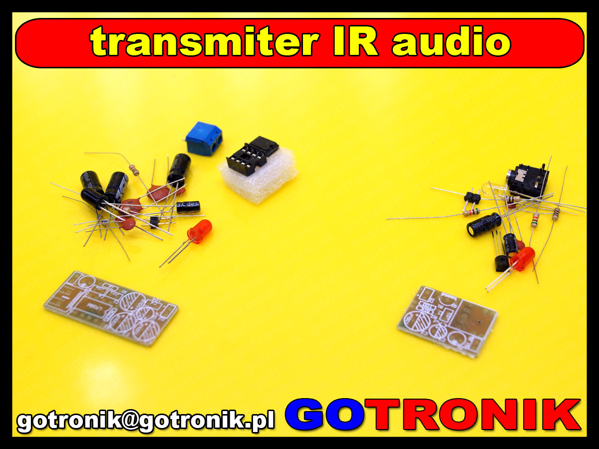 BTE-475 zestaw do samodzielnego montażu PCB transmiter IR audio lm386n