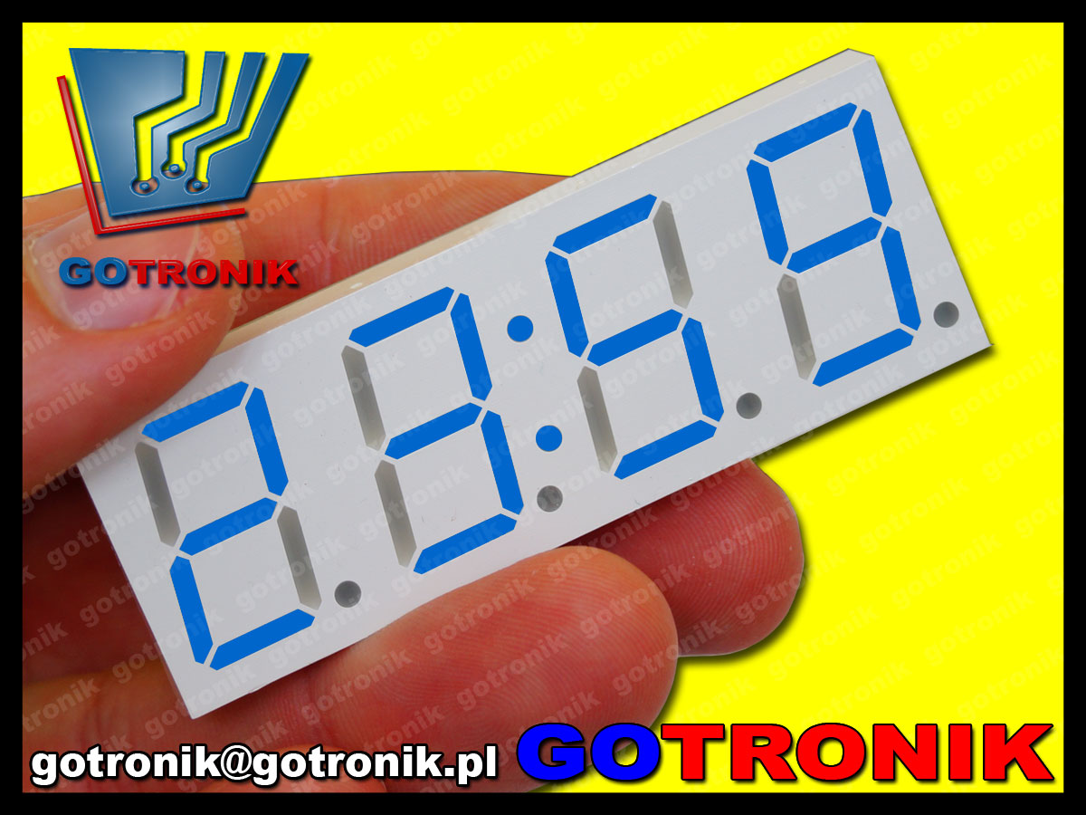 BTE-482 zegarek elektroniczny LED niebieski DS3231 RTC