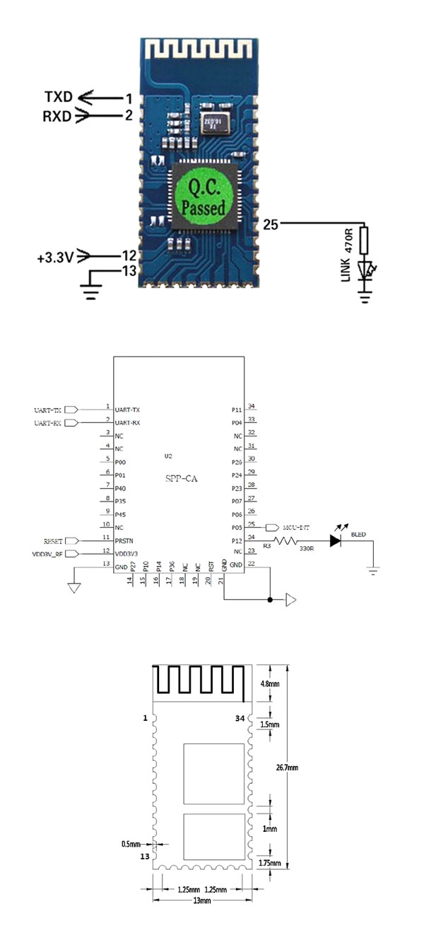 BTE-515 SPP-C Bluetooth serial pass SPPC Bluetooth Module moduł