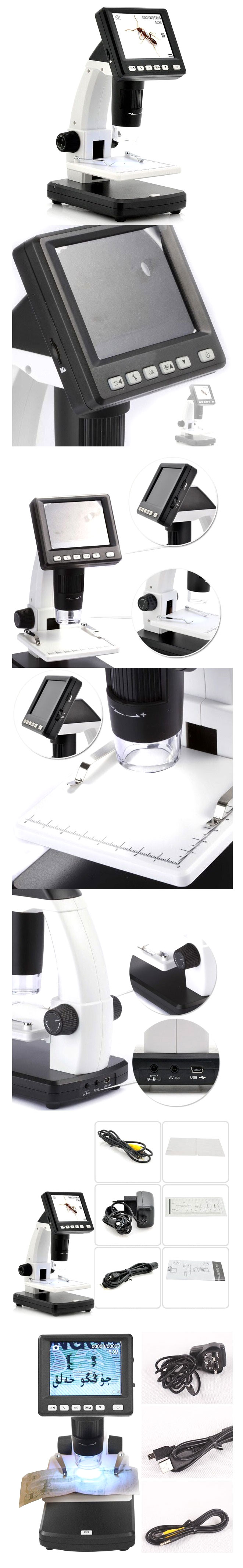 mikroskop cyfrowy sub led lcd avi jpg video microsd powiększenie 500x bte-526