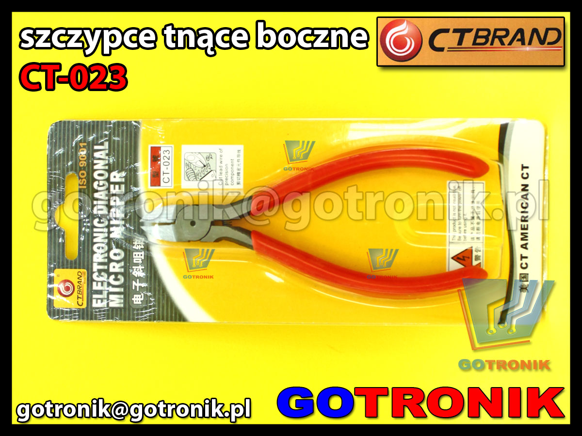 precyzyjne obcinaczki obcinarki do elektroniki CT-023 produkcji CTBrand szczypce boczne tnące izolowane