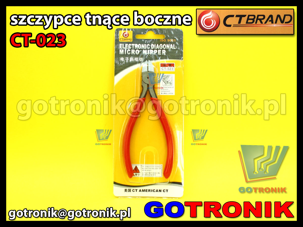 precyzyjne obcinaczki obcinarki do elektroniki CT-023 produkcji CTBrand szczypce boczne tnące izolowane