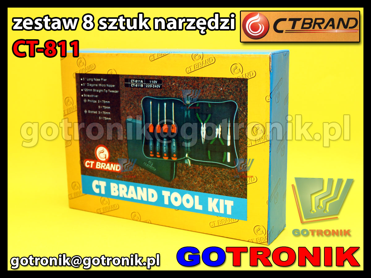 CT-811 CT811 CT-brand zestaw narzędzi przezycyjnych dle elektroniki 8 elementów
