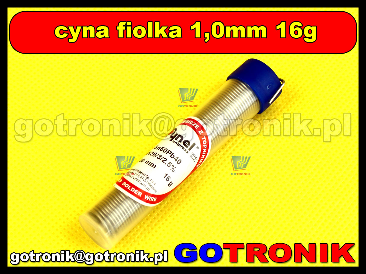 Cyna fiolka 16g 1,00mm 1mm Sn60Pb40 z topnikiem SW26 do lutowania