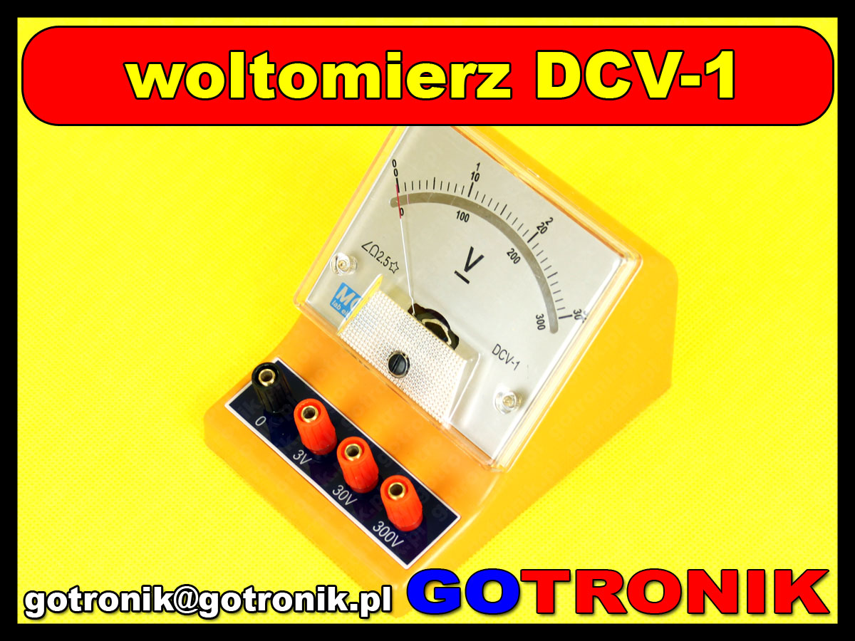 DCV-1 woltomierz analogowy do pomiaru napięcia stałego DC 0 - 300V MCP