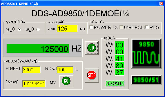 Interfejs kontrolny do generatorów DDS AD9850 AD9851