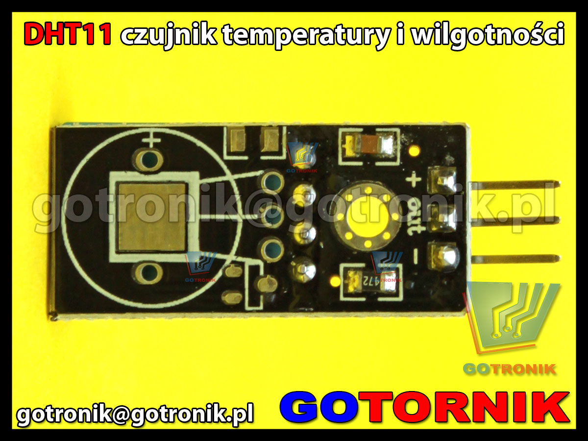 DHT11 to cyfrowy czujnik pomiaru temperatury i wilgotności 9sensor) z szeregowym interfejsem 1-wire