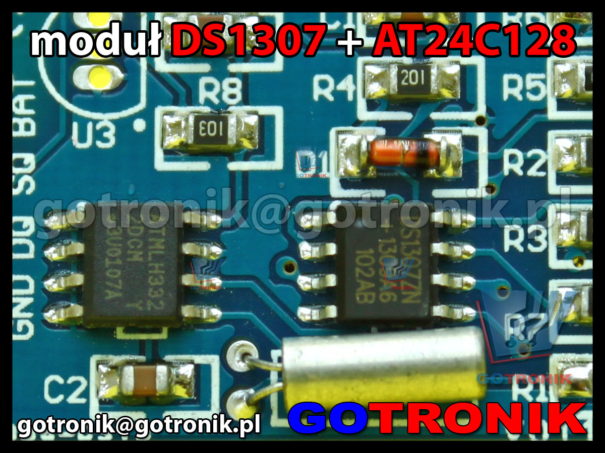 Moduł zegara RTC DS1307 + pamięć eeprom AT24C128 z interfejsem I2C