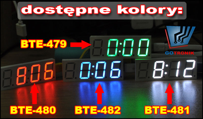 BTE-480 zegarek elektroniczny LED czerwony DS3231 RTC