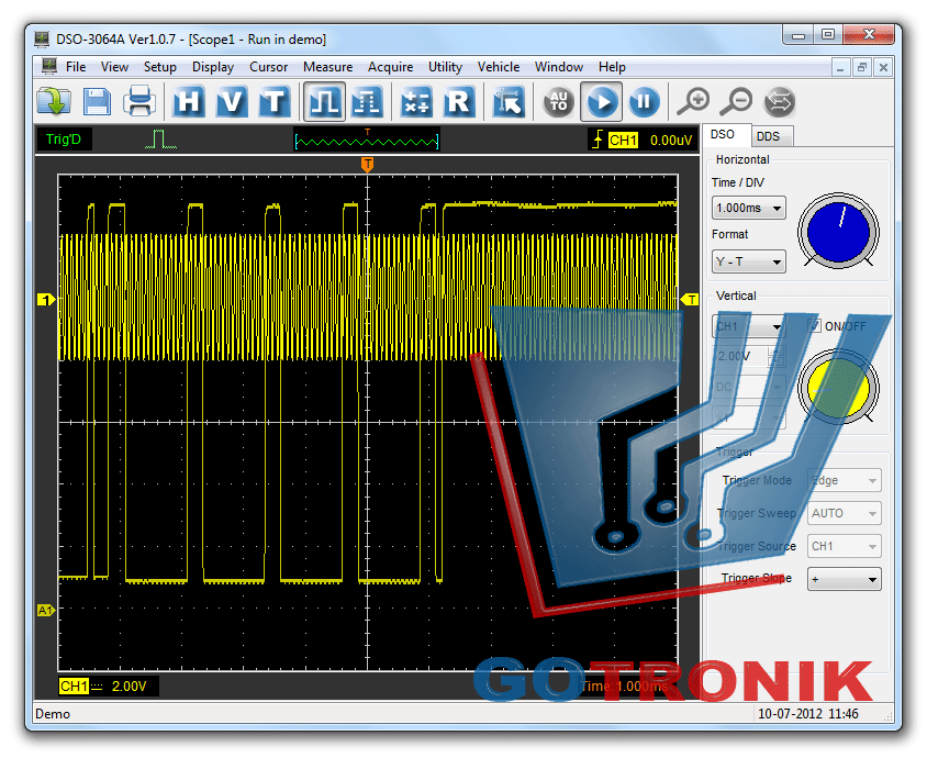 Oscyloskop cyfrowy USB DSO3064 produkcji Hantek + generator funkcyjny DDS