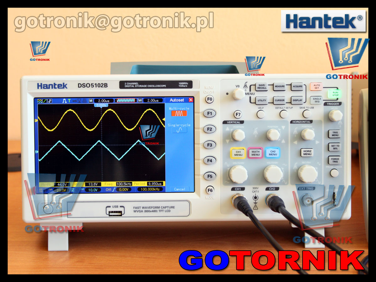 Oscyloskop cyfrowy DSO5102B Hantek 100MHz 