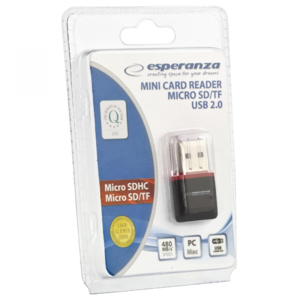 Czytnik kart MICRO SD USB czarny EA134K