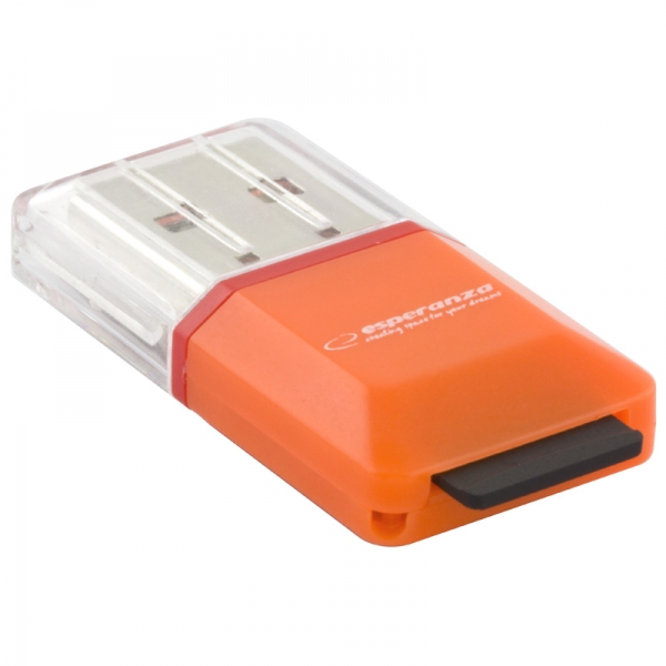 ESPERANZA CZYTNIK KART MICRO SD USB POMARAŃCZOWY EA134O