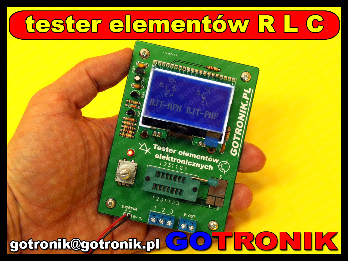 ELEK-058 tester elementów elektronicznych RLC LCR i tranzystorów m328 atmega328
