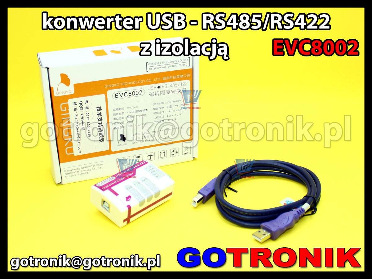 EVC8002 - konwerter USB - RS485 RS422 z izolacją