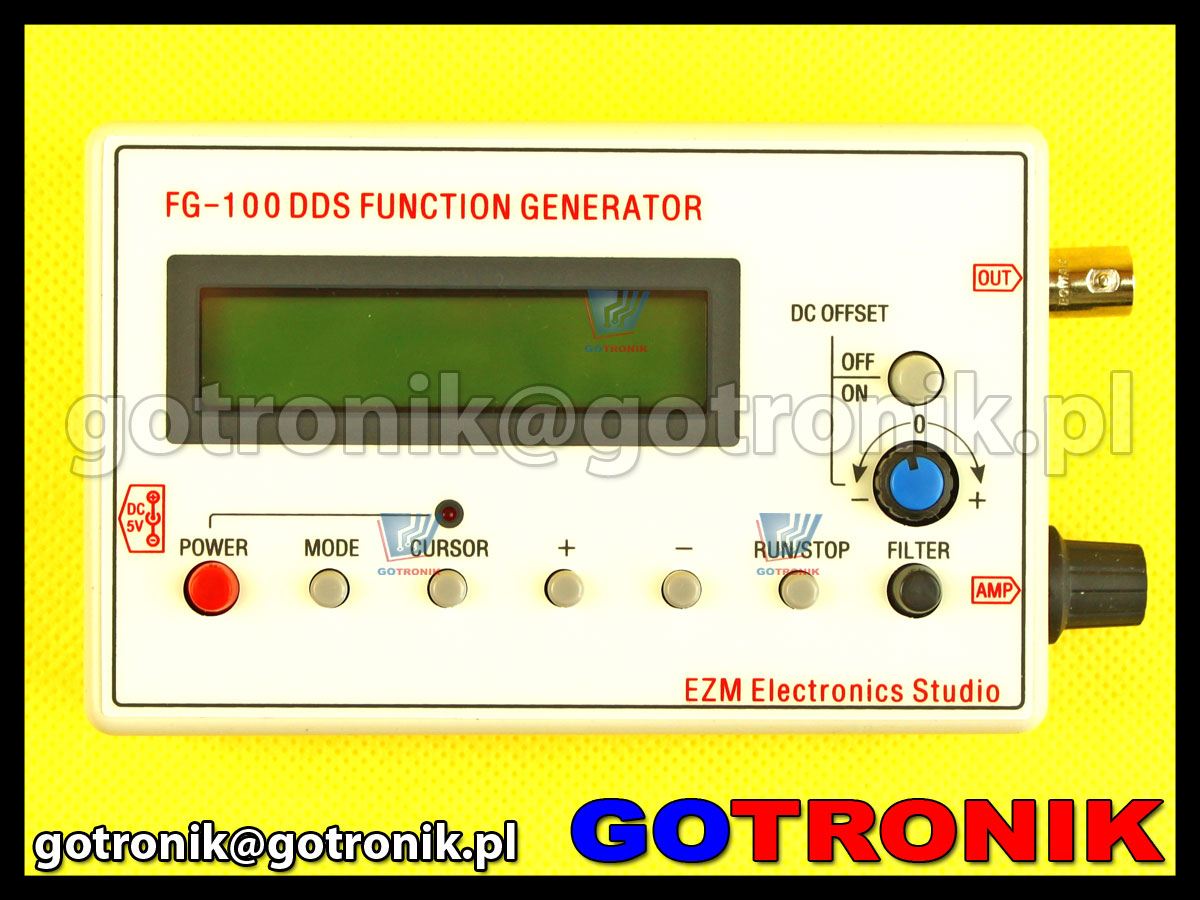 Generator funkcyjny FG-100 DDS 1Hz - 500kHz ezm electronics studio