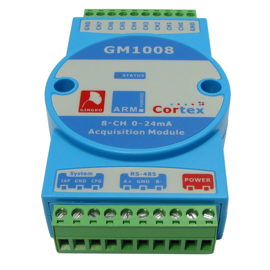 GM1008 moduł pomiarowy prądu 8 kanałów 0-24mA RS485 izolowany karta pomiarowa gingko