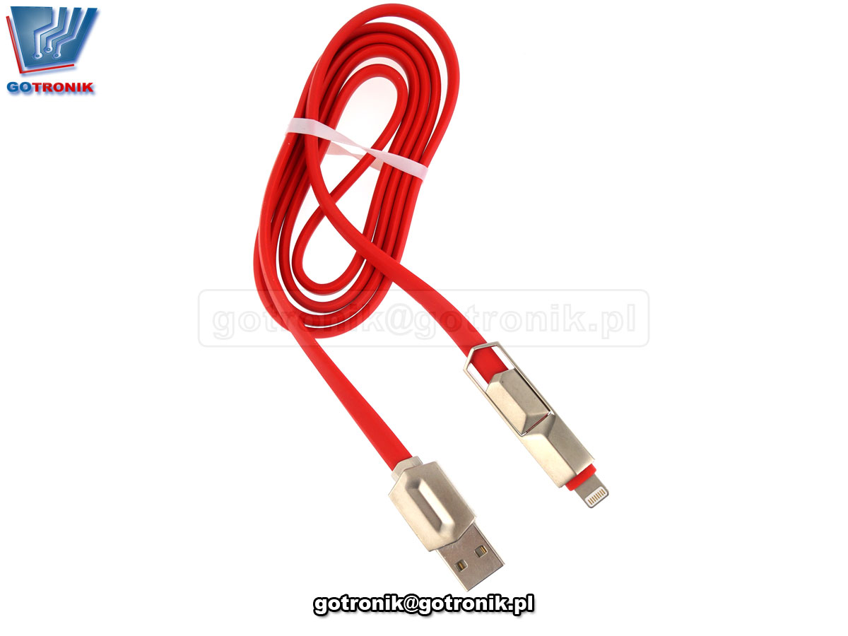 Kabel 2w1 - mirco USB + Lightning iPhone GOT-022