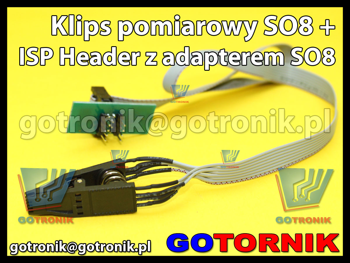 Klips SO8/SOIC8 do programowania w układzie + ISP Header