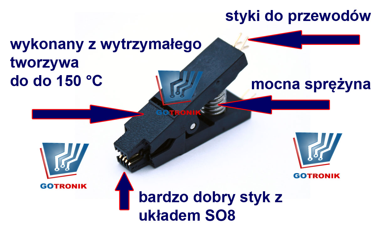 Klips SO8 do programowania w układzie GOTRONIK