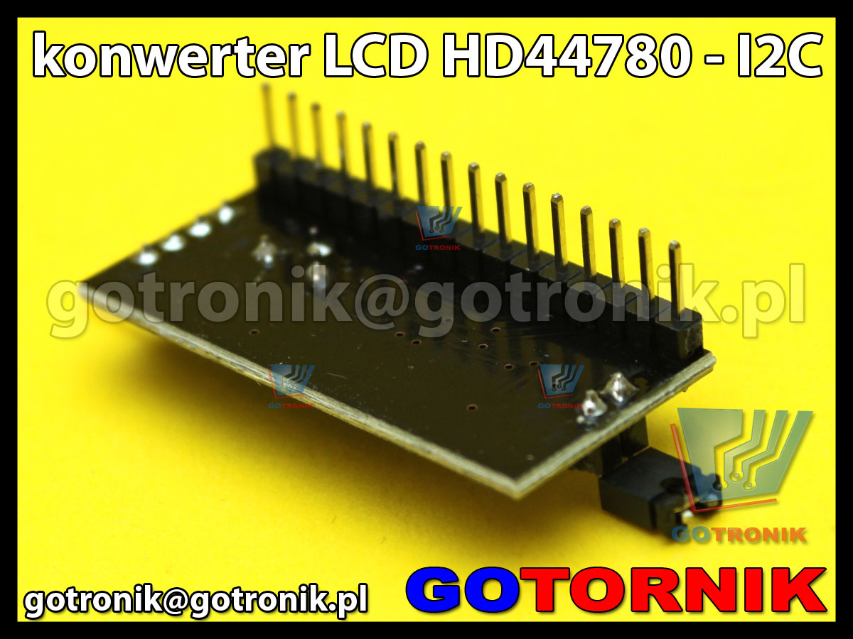 Konwerter LCD HD44780 - I2C do zastosowań w Arduino AVR ARM PIC