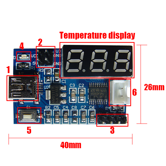 moduł cyfrowy termometr LED czujnik temperatury NTC LCT-179