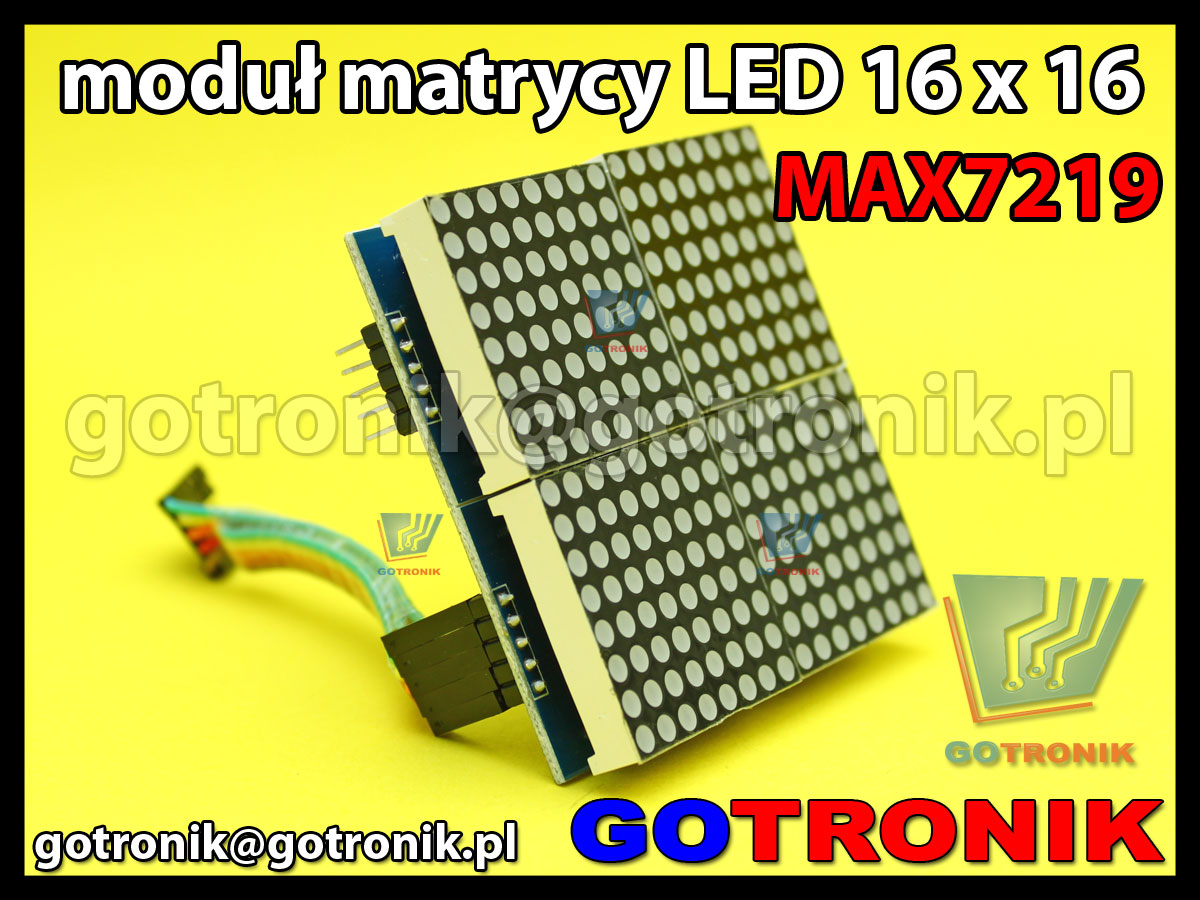 Moduł wyświetlacza matrix 16x16 sterowanego układem MAX7219