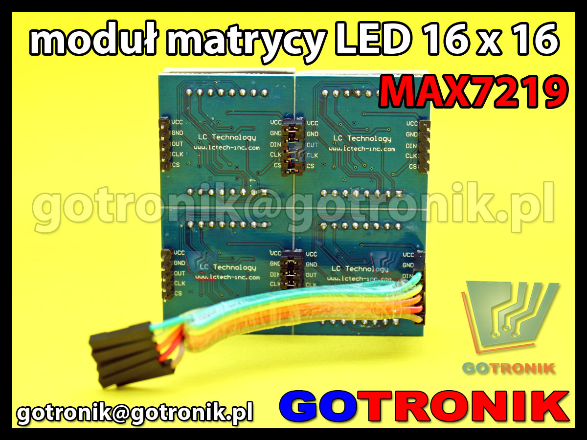 Moduł wyświetlacza matrix 16x16 sterowanego układem MAX7219