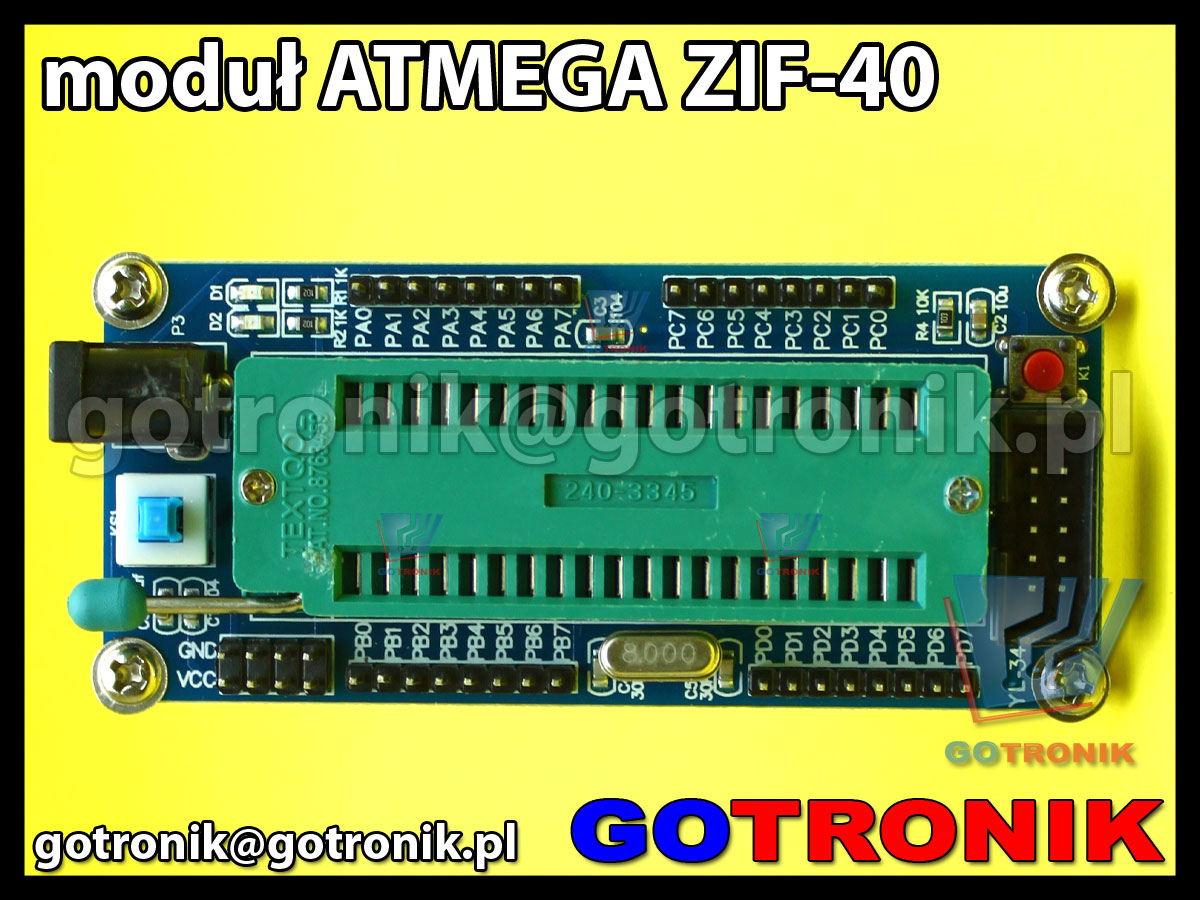 Moduł uruchomieniowy ATMEGA ZIF-40 ISP AVR ATMEL Atmega16 atmega32 atmega64 atmega164 atmega324 atmega644 atmega1284