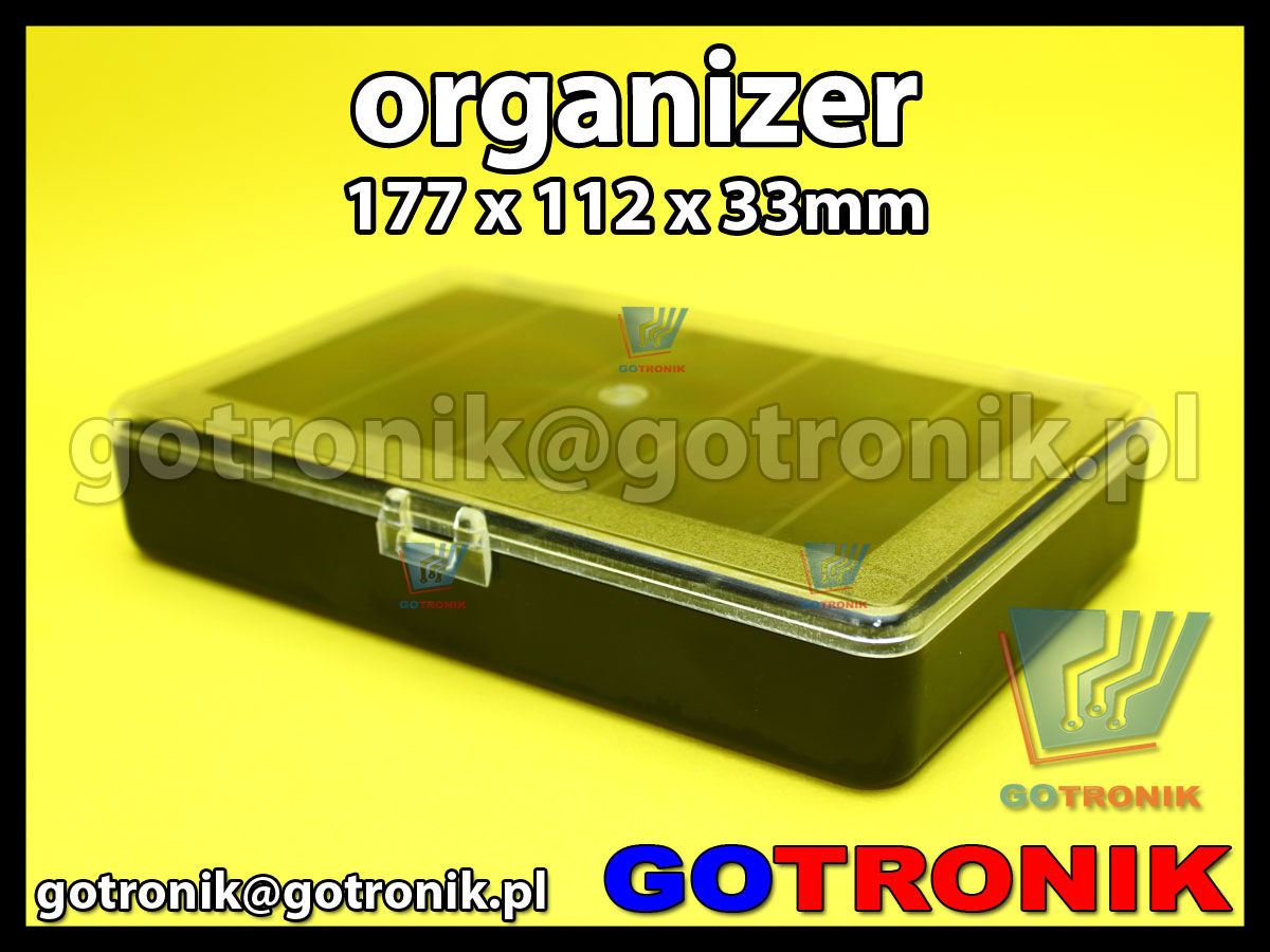 organizer z 5 przegródkami o wymiarach 177x112x33mm czarny