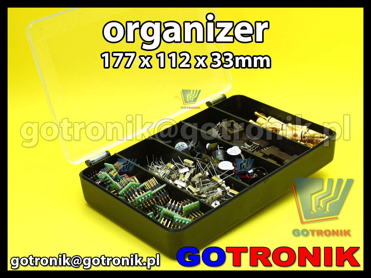 organizer z 5 przegródkami o wymiarach 177x112x33mm czarny