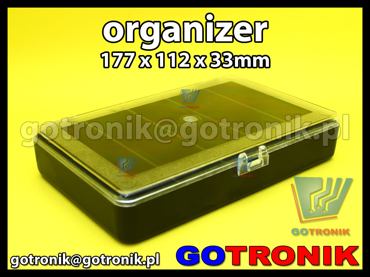 organizer z 5 przegródkami o wymiarach 177x112x33mm czarny