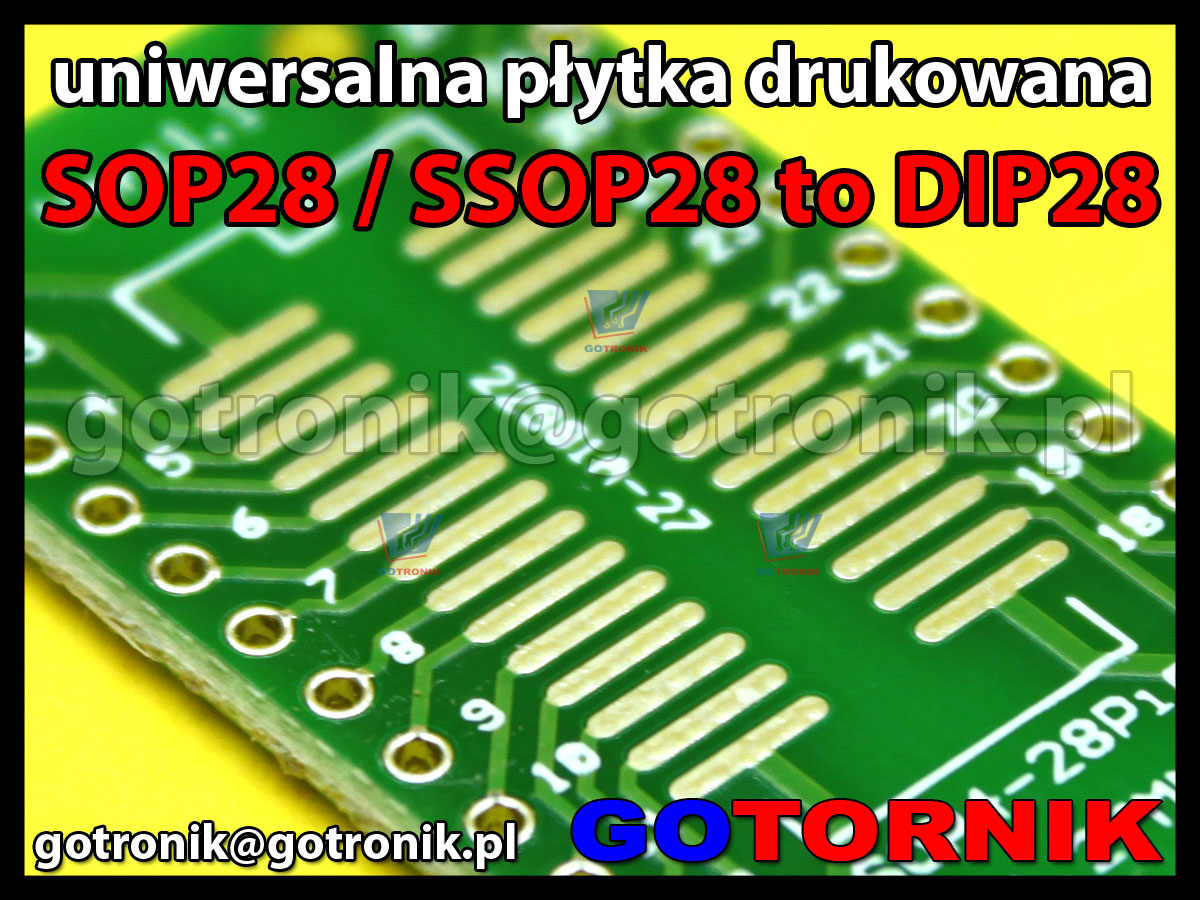 Uniwersalna płytka drukowana pcb do smd adapter SOP28 1,27mm SSOP28 0,65mm to DIP28 2,54mm