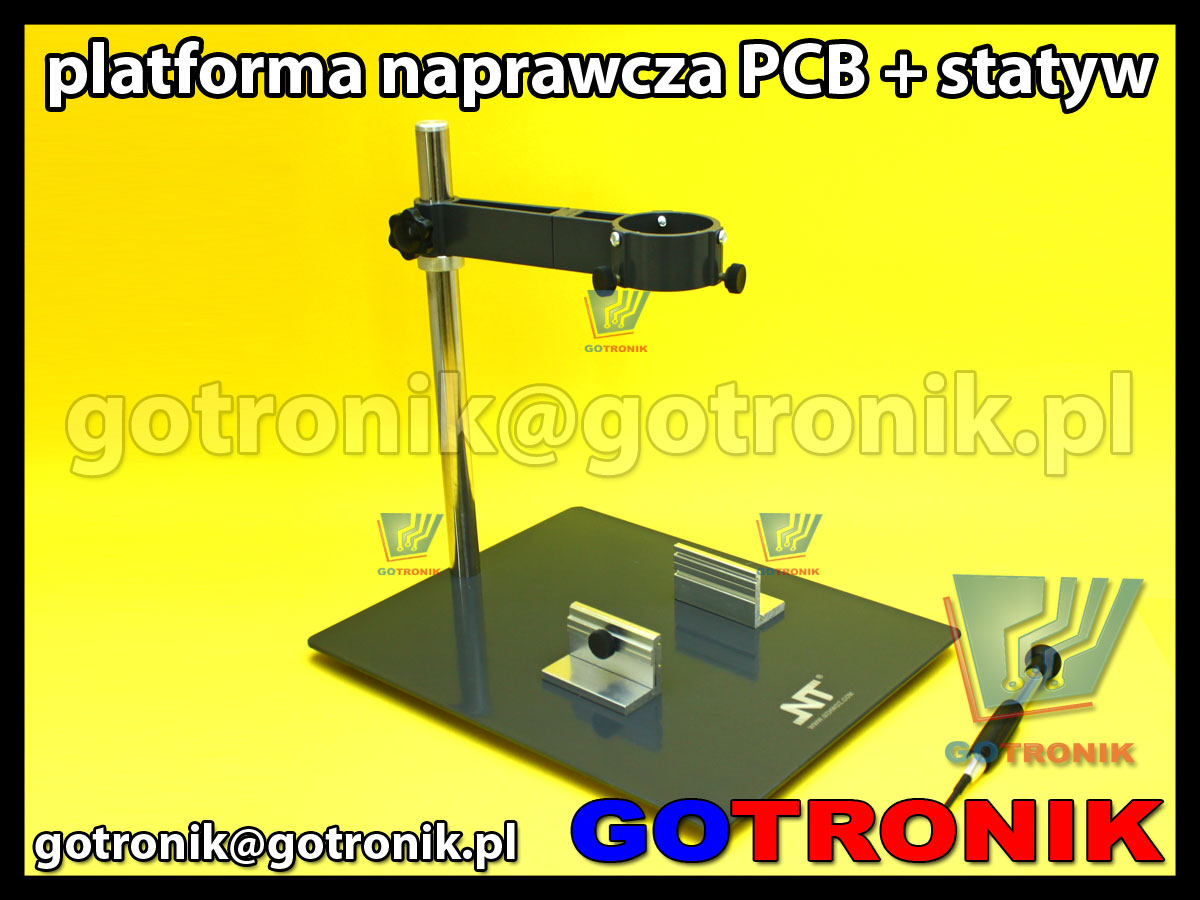 Platforma naprawcza F-202 z uchwytem do płytek PCB + statyw do kolby HOT-AIR