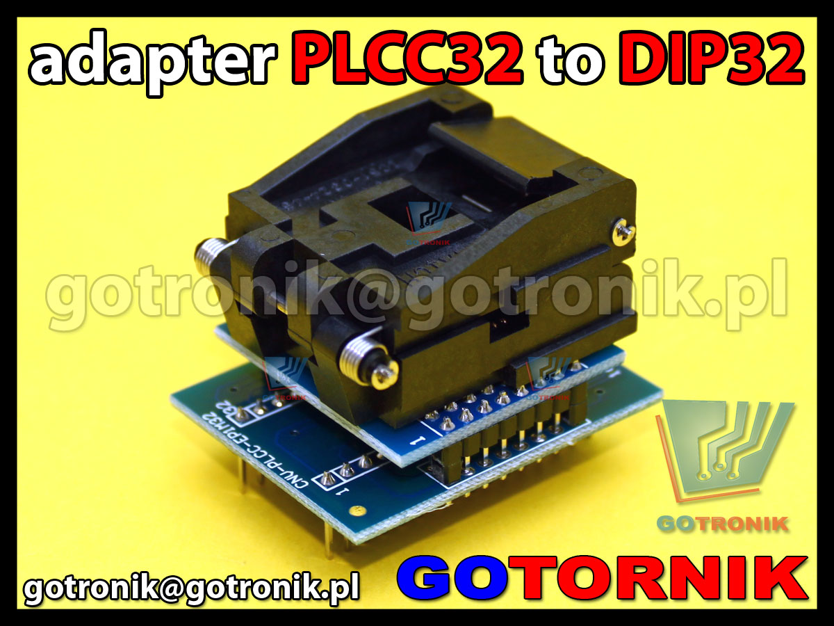 PLCC32 to DIP32 adapter uniwersalny 1:1 do programatorów pamięci z podstawką ZIF produkcji YAMAICHI