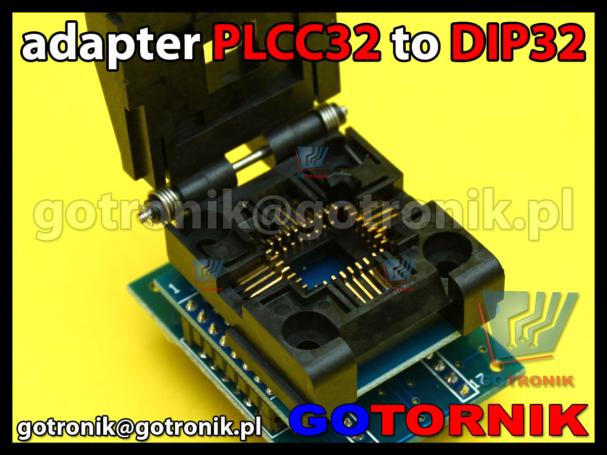 PLCC32 to DIP32 adapter uniwersalny 1:1 do programatorów pamięci z podstawką ZIF produkcji YAMAICHI