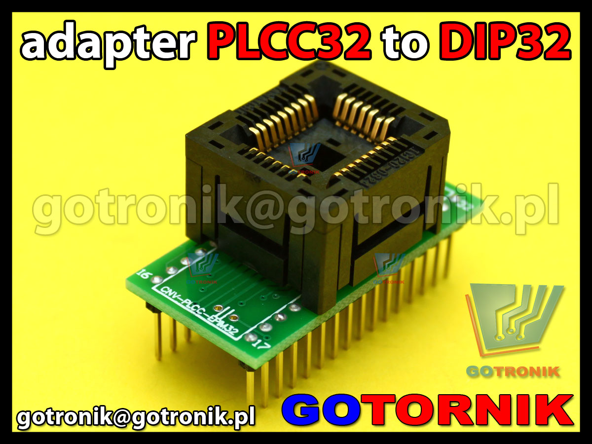 PLCC32 to DIP32 adapter uniwersalny 1:1 do programatorów pamięci z podstawką ZIF produkcji YAMAICHI