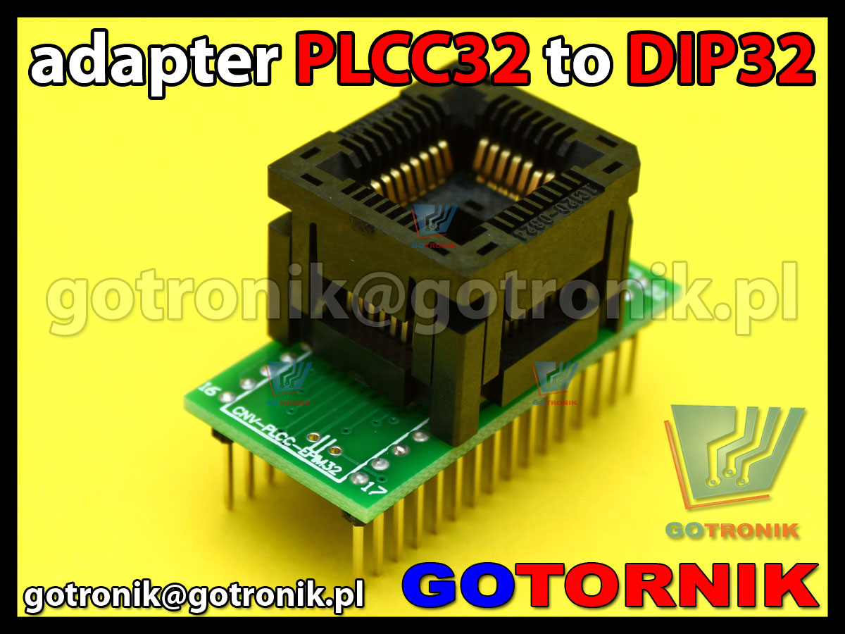 PLCC32 to DIP32 adapter uniwersalny 1:1 do programatorów pamięci z podstawką ZIF produkcji YAMAICHI