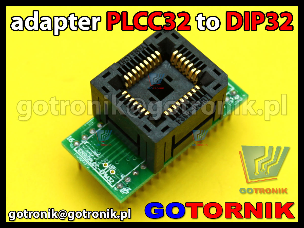 PLCC32 to DIP32 adapter uniwersalny 1:1 do programatorów pamięci z podstawką ZIF produkcji YAMAICHI