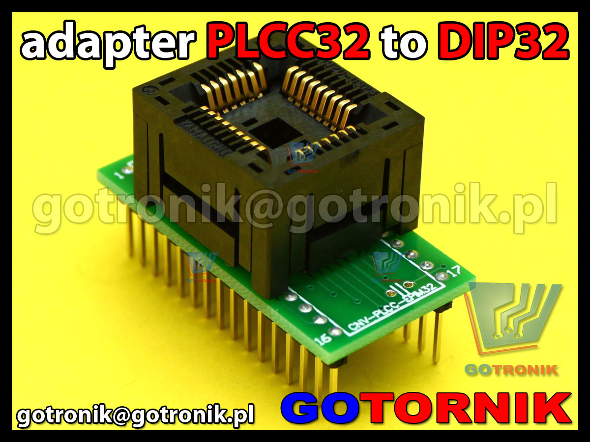 PLCC32 to DIP32 adapter uniwersalny 1:1 do programatorów pamięci z podstawką ZIF produkcji YAMAICHI