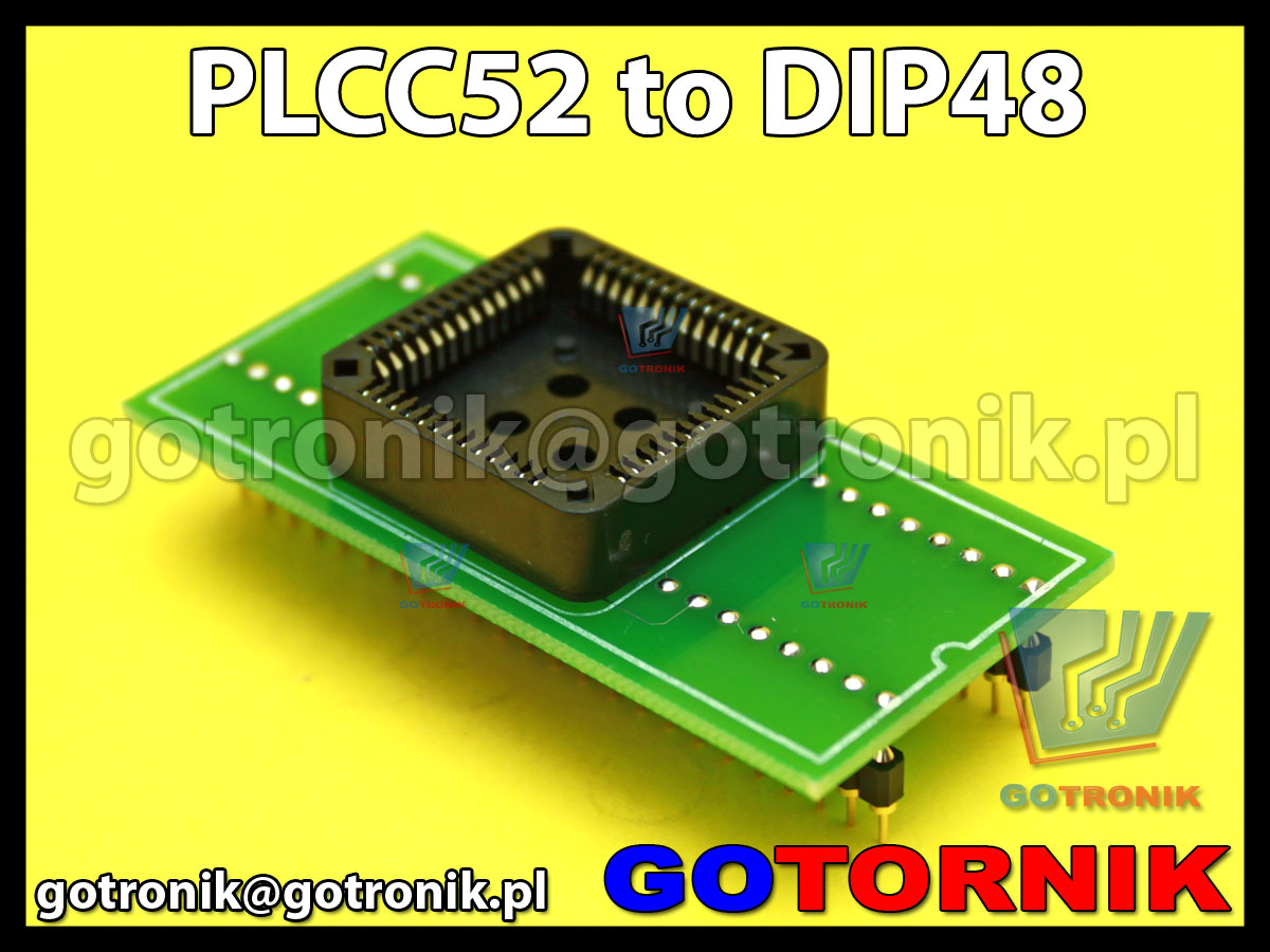 Adapter PLCC52 to DIP48 do programatorów Elnec BeeProg MC68HC11, MCHC08 np 68HC11A1FN, A7FN, A8FN, E1FN, E8FN, 68HC908AS60, AS32